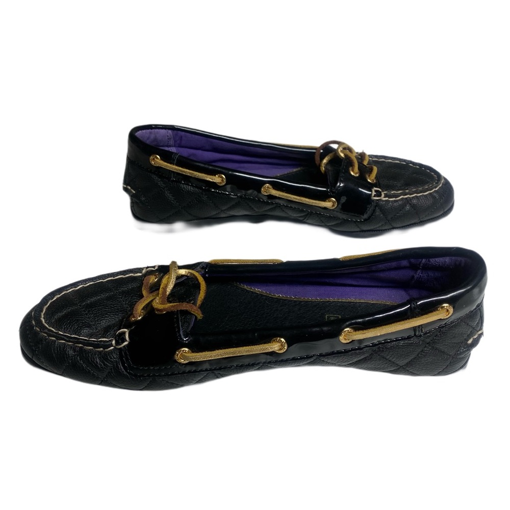 Sperry “Audrey” Black and Gold Women’s 6.5 Top Sider Quilted Shoes - Picture 4 of 7